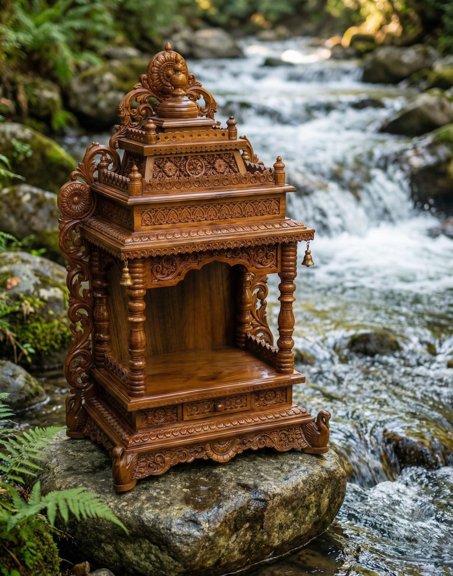 Natural Teakwood Mandir - Detail 2